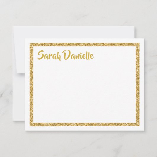 White en Gold Glitter Hartelijk dank Bedankkaart (Voorkant)