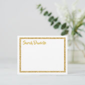 White en Gold Glitter Hartelijk dank Bedankkaart (Staand voorkant)