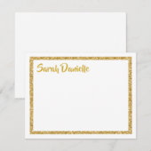 White en Gold Glitter Hartelijk dank Bedankkaart (Voorkant / Achterkant)
