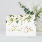 White en Gold Greenery, bedankt voor je kaart (Staand voorkant)