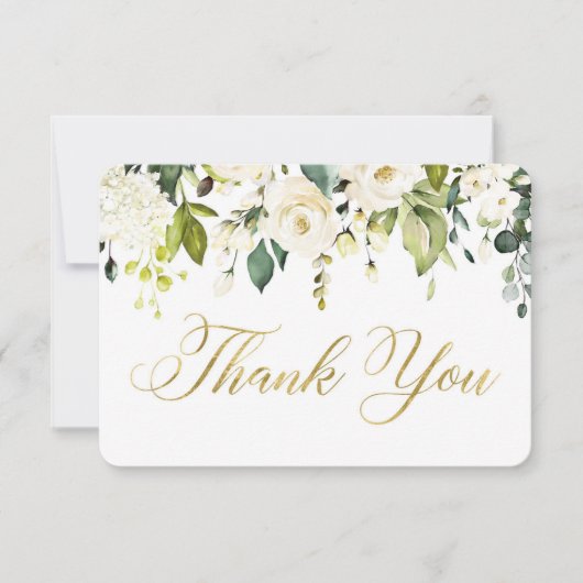 White en Gold Greenery, bedankt voor je kaart (Voorkant)