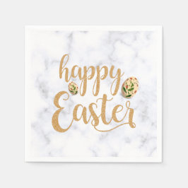 White en Gold Happy Paaslegant Servet