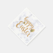 White en Gold Happy Paaslegant Servet (Hoek)