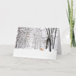 White en Gold Kerstmis Feestdagen Kaart