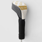 White en Gold Kisses en Love Hearts Golfheadcover (Schuin)