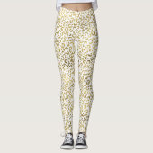 White en Gold Leopard Print Leggings (Voorkant)