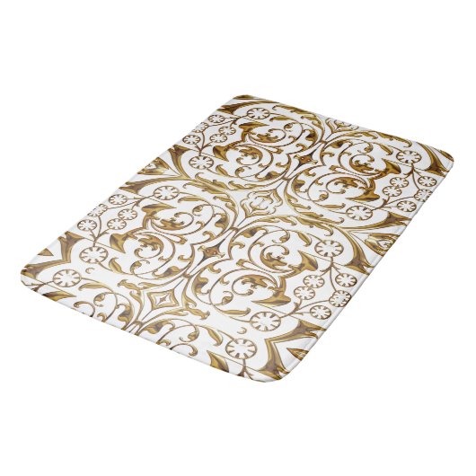 White en Gold Luxury Bath Mat (Gekanteld)