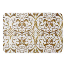 White en Gold Luxury Bath Mat