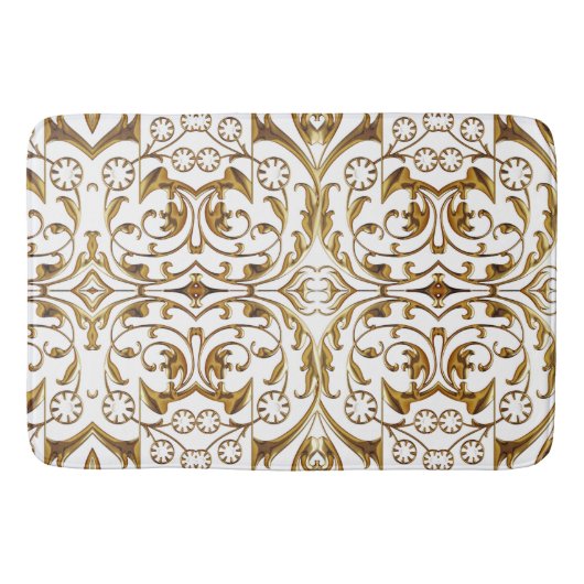 White en Gold Luxury Bath Mat (Voorkant)