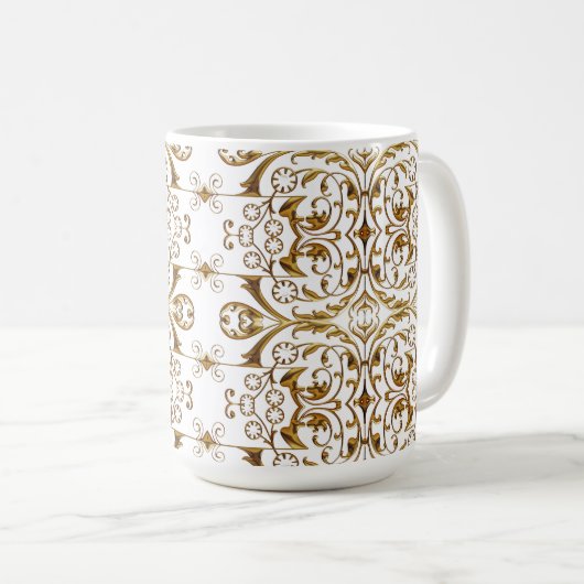 White en Gold Luxury Mok (Voorkant rechts)