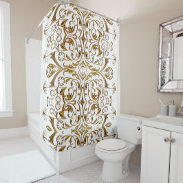 White en Gold Luxury Shower-gordijn Douchegordijn