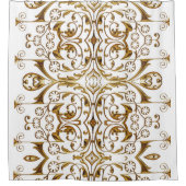White en Gold Luxury Shower-gordijn Douchegordijn (Voorkant)