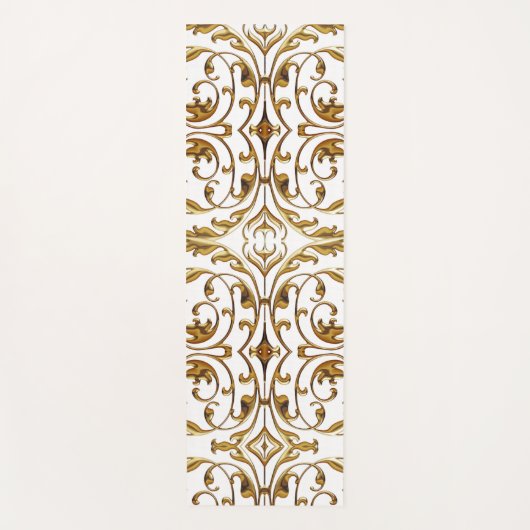 White en Gold Luxury Yoga Mat (Voorkant)