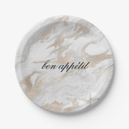 White en Gold Marble Paper Bord