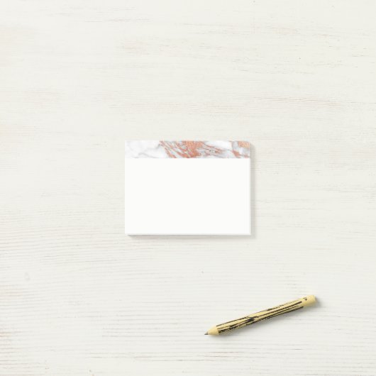 White en Gold Marble Post-it Notes (Op bureau)