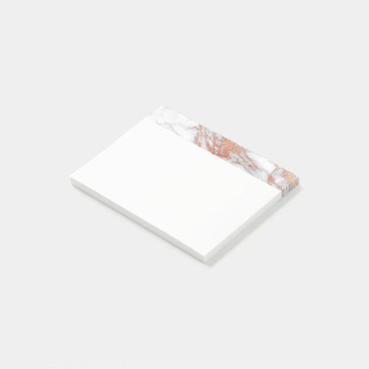 White en Gold Marble Post-it Notes (Schuin)