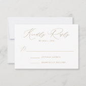 White en Gold Modern Elegance Wedding RSVP Kaartje (Voorkant)