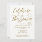 White en Gold Modern Party Kaart (Voorkant)