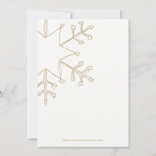 White en Gold Modern Party Kaart (Achterkant)