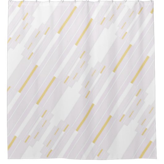 White en Gold Native Line Art Douchegordijn (Voorkant)