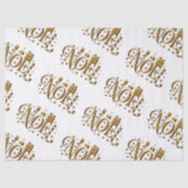 White en Gold Noel Kerstmis Tissuepapier (Voorkant)