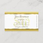 White en Gold Ombre Initialen Golden Oval Decor Visitekaartje (Achterkant)