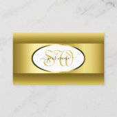 White en Gold Ombre Initialen Golden Oval Decor Visitekaartje (Voorkant)