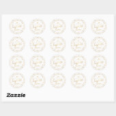 White en Gold Polka Dot Congrats Afstudeerder Afst Ronde Sticker (Vel)