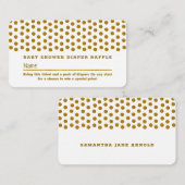 White en Gold Polka Dot, Diaper Raffle Ticket Informatiekaartje (Voorkant / Achterkant)