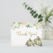 White en Gold Pumpkin - Hartelijk dank Kaart (Staand voorkant)