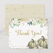 White en Gold Pumpkin - Hartelijk dank Kaart (Voorkant / Achterkant)