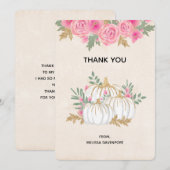 White en Gold Pumpkins Waterverf Hartelijk dank Bedankkaart (Voorkant / Achterkant)