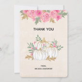 White en Gold Pumpkins Waterverf Hartelijk dank Bedankkaart (Voorkant)