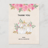 White en Gold Pumpkins Waterverf Hartelijk dank Briefkaart (Voorkant)