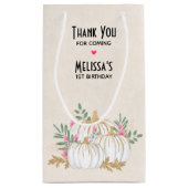 White en Gold Pumpkins Waterverf Hartelijk dank Klein Cadeauzakje (Achterkant)