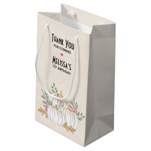 White en Gold Pumpkins Waterverf Hartelijk dank Klein Cadeauzakje