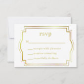 White en Gold RSVP-kaart RSVP Kaartje (Voorkant)