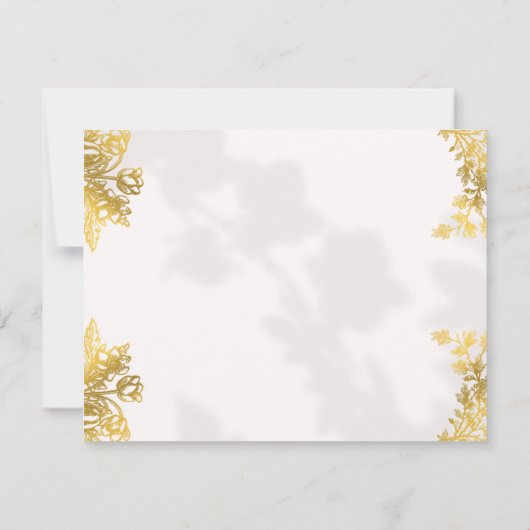 White en Gold Simple Elegant bruiloft-uitnodiging RSVP Kaartje (Achterkant)