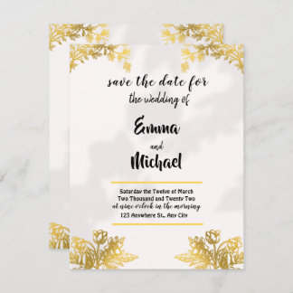 White en Gold Simple Elegant bruiloft-uitnodiging RSVP Kaartje