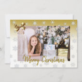 White en Gold Snowflakes Elegant Kerstmis Kaart (Voorkant)