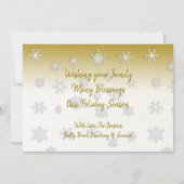 White en Gold Snowflakes Elegant Kerstmis Kaart (Achterkant)