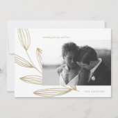 White en Gold Sprout Photo Holiday Card Feestdagenkaart (Voorkant)