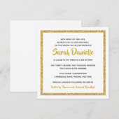 White en Gold Square Bat Mitzvah Invitation Kaart (Voorkant / Achterkant)
