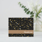 White en Gold Stars Hartelijk dank Briefkaart (Staand voorkant)
