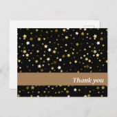 White en Gold Stars Hartelijk dank Briefkaart (Voorkant / Achterkant)