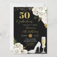 White en Gold Stiletto Heels Floral Birthday