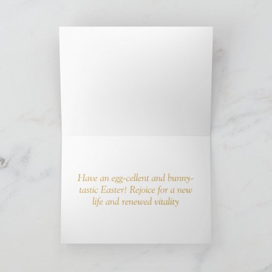 White en Golden Easter Eggs Greeting Kaart (Binnen)