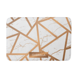 White en Golden Marble Badmat