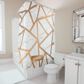 White en Golden Marble Douchegordijn (In situ)