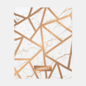 White en Golden Marble Fleece Deken (Voorkant)